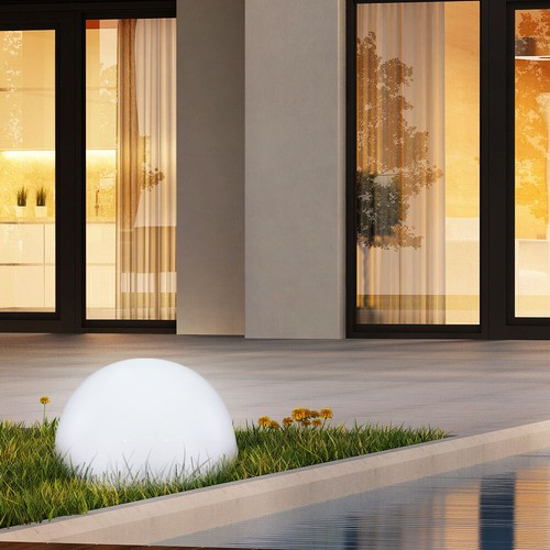 Solarlampe Außenleuchte Kugelleuchte weiß LED Garten Deko Halbkugel 3er Set - Bild 11 von 12