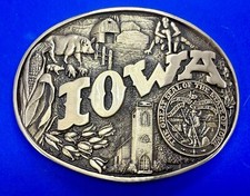Iowa State Commemorative Vintage Award Design Medals Brass Belt Buckle