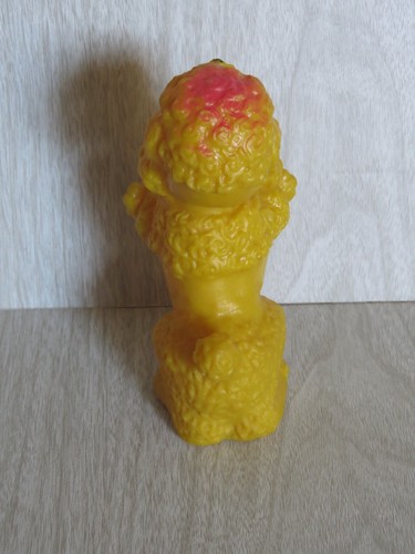 VTG Sun?? Rubber Yellow Orange Poodle Dog Puppy 50s 60s Squeak Toy Works - Picture 6 of 8