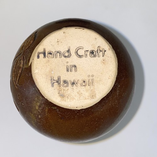 Handcrafted Hawaiian Stoneware Bud Vase with Tropical Floral Design - Picture 12 of 14