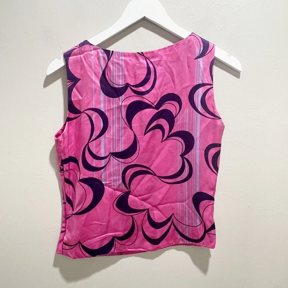 AURA Women’s Pink Silk Button Detail Fully Lined Silk Shell Tank Blouse Size 2 - Изображение 4 из 4