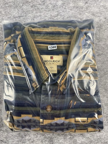 Woolrich Mens Shirt L Striped Aztec Southwestern Long Sleeve Button Down - Picture 8 of 8