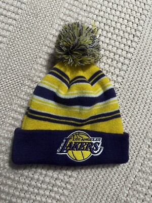 NBA Los Angeles Lakers New Era Pom Beanie Hat One Size