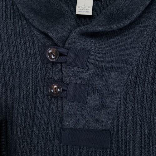 Duluth Trading Pullover Herren Large grau Baumwolle Wolle Schalkragen Infanterie Pullover - Bild 3 von 11