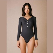 Women's Lulus Black Bodysuit Size M