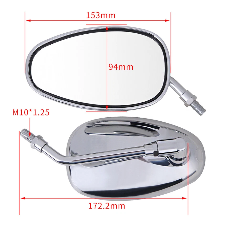 Par de espejos retrovisores cromados para moto Suzuki Boulevard C50 M109R M50 C90 Foto 4 de 4