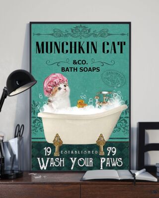 Munchkin Cat and Co Bath Soap Wash Your Paws Poster