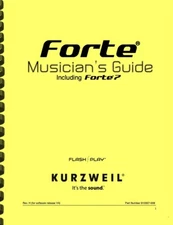 Kurzweil Forte Forte7 Stage Piano Version 4 Musician's Guide