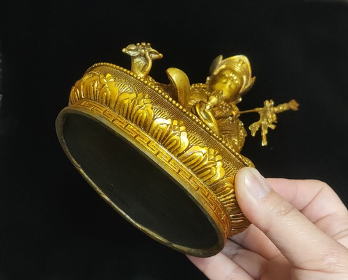 Antique Padmasambhava Rinpoche menla Rinpoche blessed Buddha Statue Vajra - Picture 6 of 6