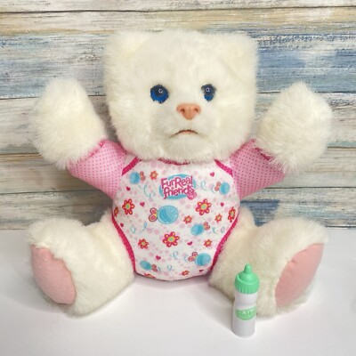 Furreal Friends Polar Bear Baby Cub Pet Teddy Bear Interactive Plush With Bottle