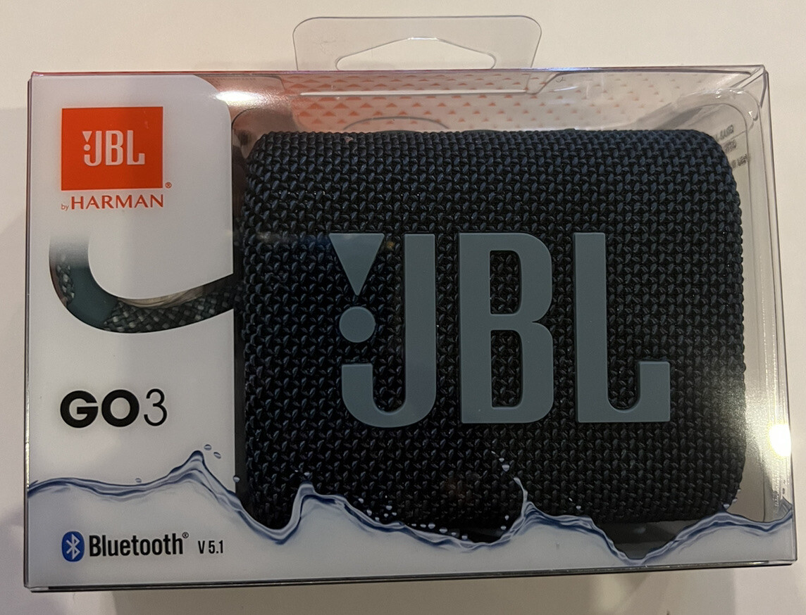 JBL GO 3 Portable Waterproof Bluetooth Speaker in Blue Brand New Sealed-image