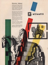 1958 Olivetti: Homo Faber Ages Civilized Man Vintage Print Ad