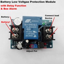 30A Battery Anti-over discharge controller Protection Delay Switch Alarm Module