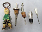 Bottle Openers & Corkscrews Wine Pourer - Breweriana Wood & Metal Bundle Vintage