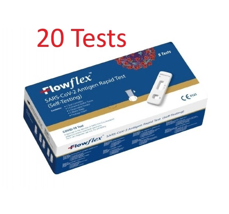 20 x Flowflex Antigen Rapid Lateral Flow Covid 19 Test Home Expire July 2026