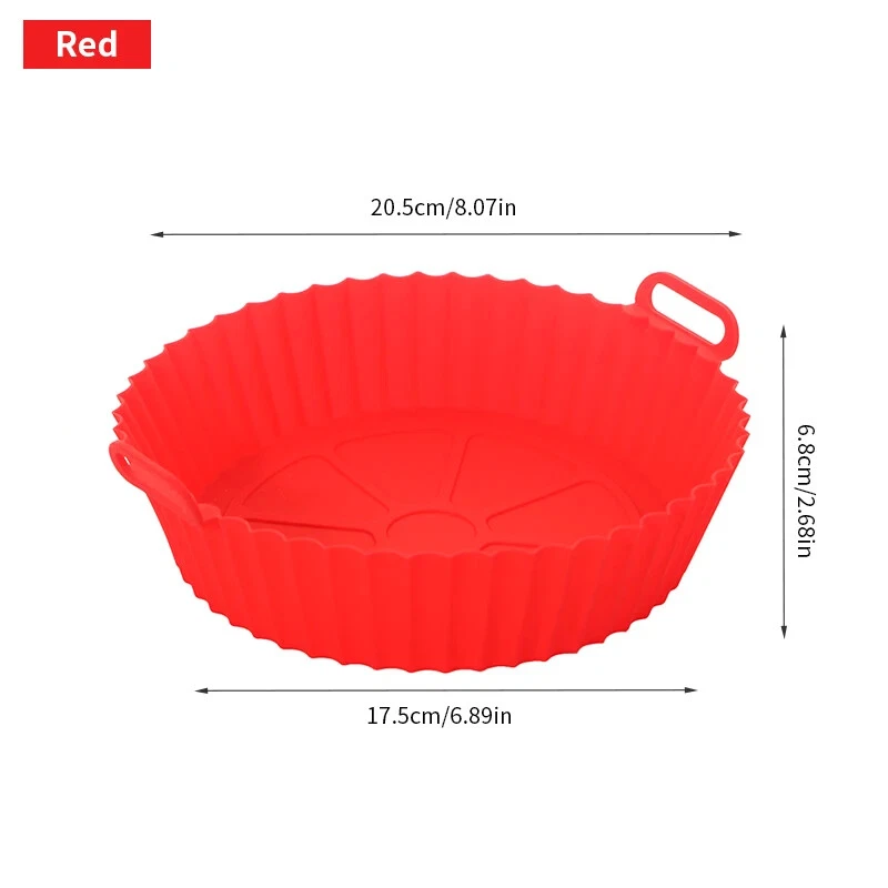 Air Fryer Silicone Pot Round Reusable Air Fryers Oven Baking Tray
