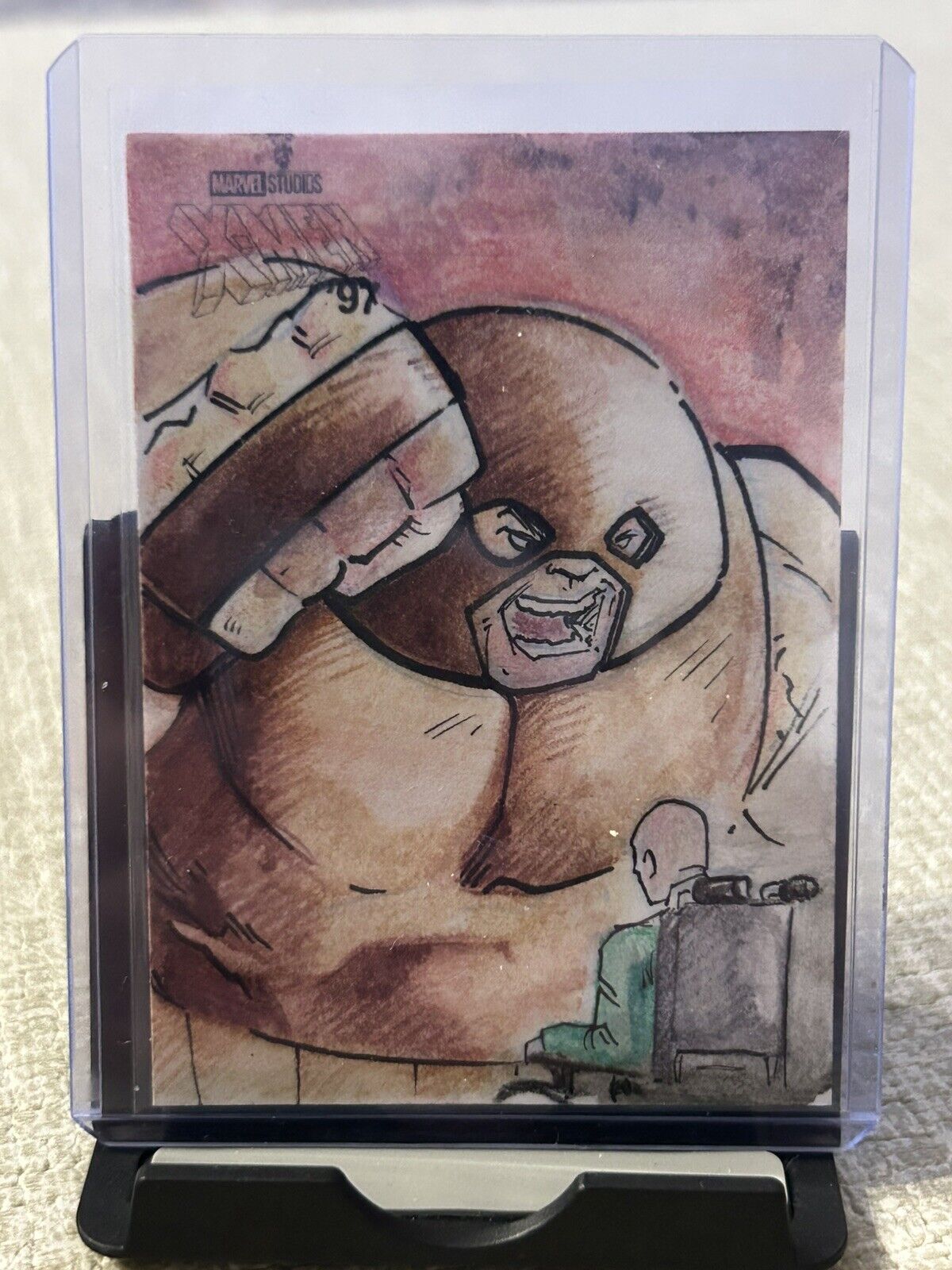 2025 Topps Finest X-Men ‘97 Juggernaut Professor X Sketch Card by Jason Sobol