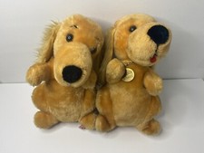 Dakin Crocker National Bank 1979 12  Cocker Spaniel Plush Dog Lot 2 Vintage Read