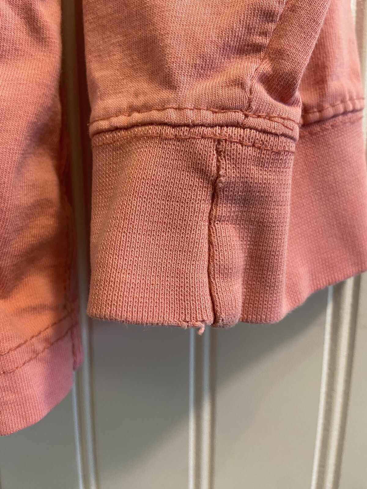 FILA T shirt vintage OBX Outer Banks manica lunga remi remi rosa bianco cotone morbido XS