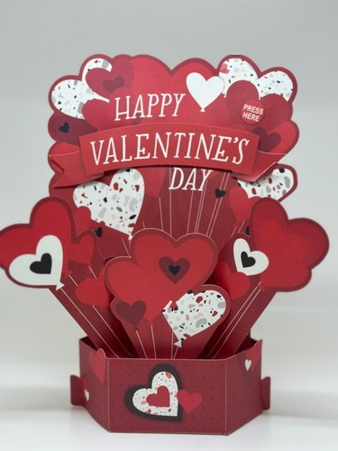 Happy Valentines Day Pop-Up Card By Hallmark Holiday Gift Hearts