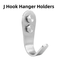 Towel Coat Heavy Duty Stainless Steel Door Wall Mount J Hook Hanger Holders