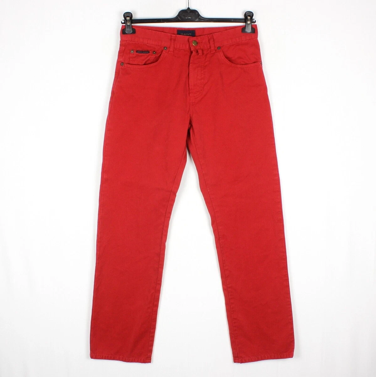 Gant Jeans Homme Taille W31 L32 Coupe Droit Standard Rouge