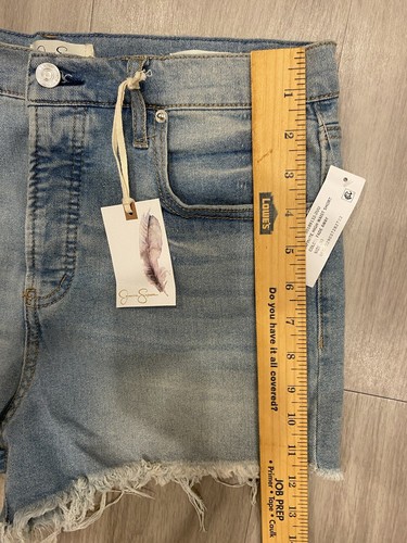 Jessica Simpson Shorts Womens 30 Blue Denim Jeans Jorts Button Fly Stretch NEW! - Picture 3 of 7
