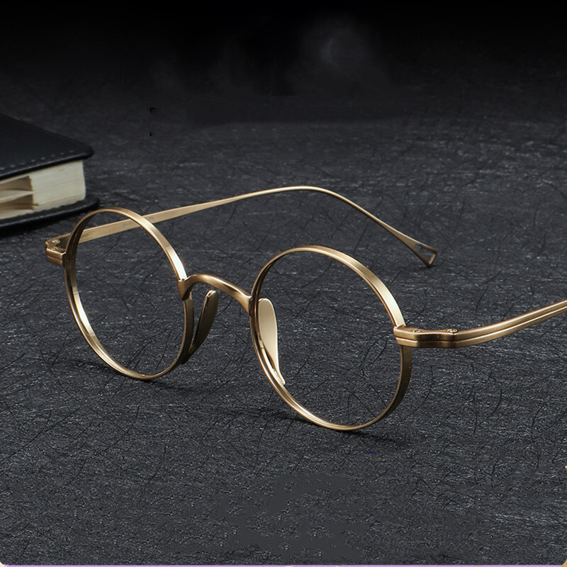 Cuadros japoneses de titanio puro gafas redondas pequeñas gafas retro gafas