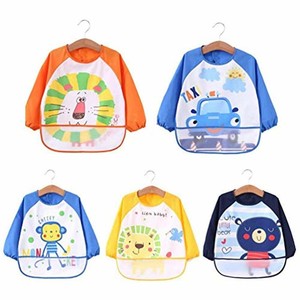 6 Pcs Toddler Baby Waterproof Sleeved Bib Baby 12-36 Months for Infant Toddler
