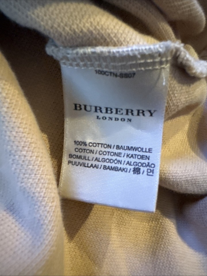 BURBERRY London Nova Check Beige Short Sleeve Polo Shirt Men's Size