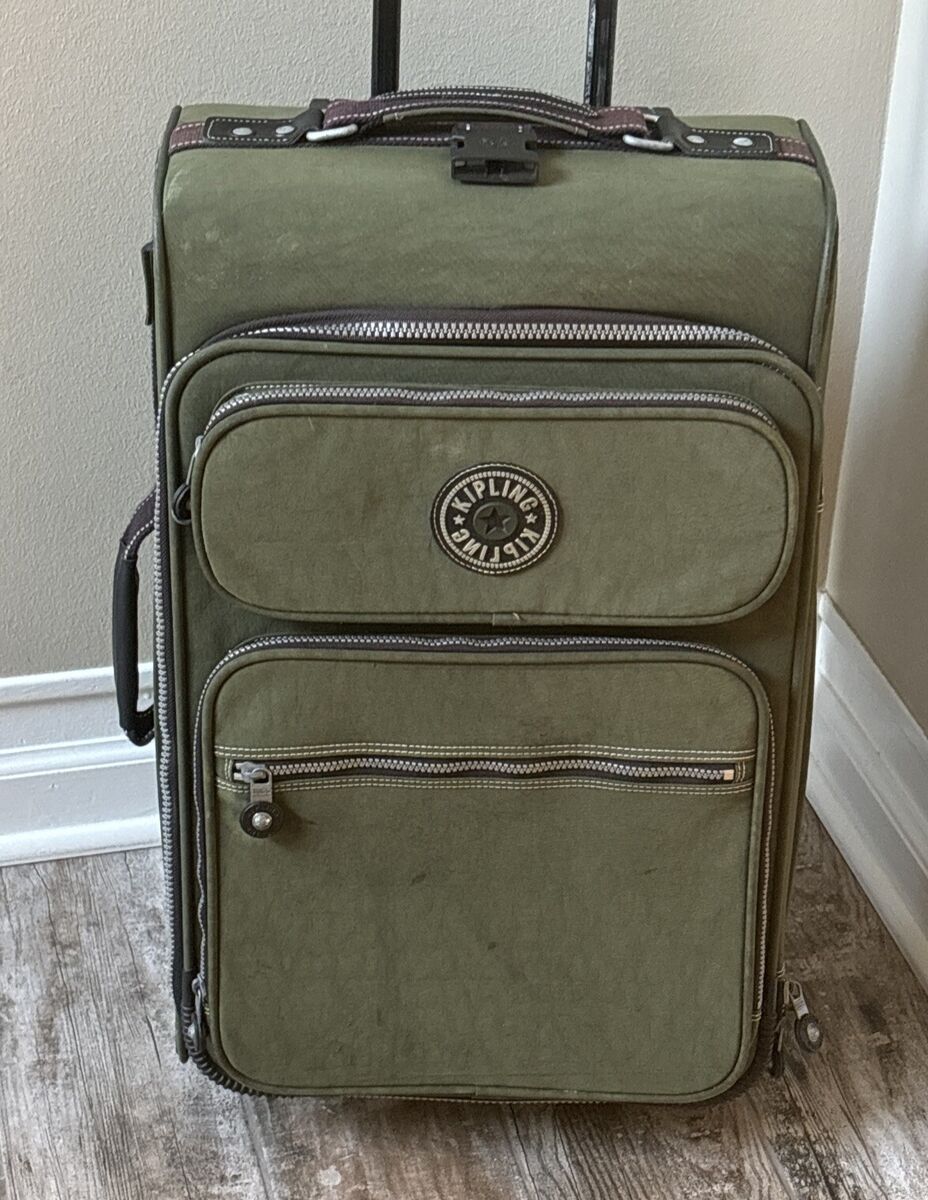 超話題新作 Kipling Rolling Carry On Travel Luggage Suitcase Green キャリーバッグ