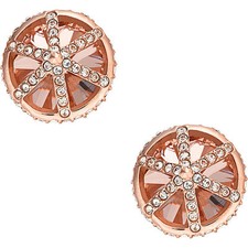 NEW FOSSIL ROSE GOLD TONE,CRYSTALS CAGE STUD EARRINGS JF01592791