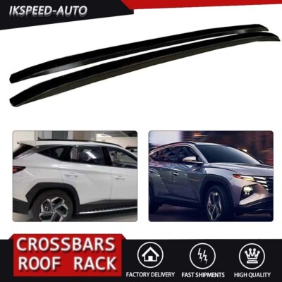 2Pcs Fits for Hyundai Tucson NX4 2022-2024 Black Roof Rail Rack Side Rail Bar