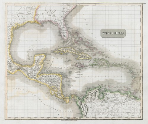 West Indies. Caribbean islands Antilles Gulf of Mexico Florida. THOMSON 1830 map
