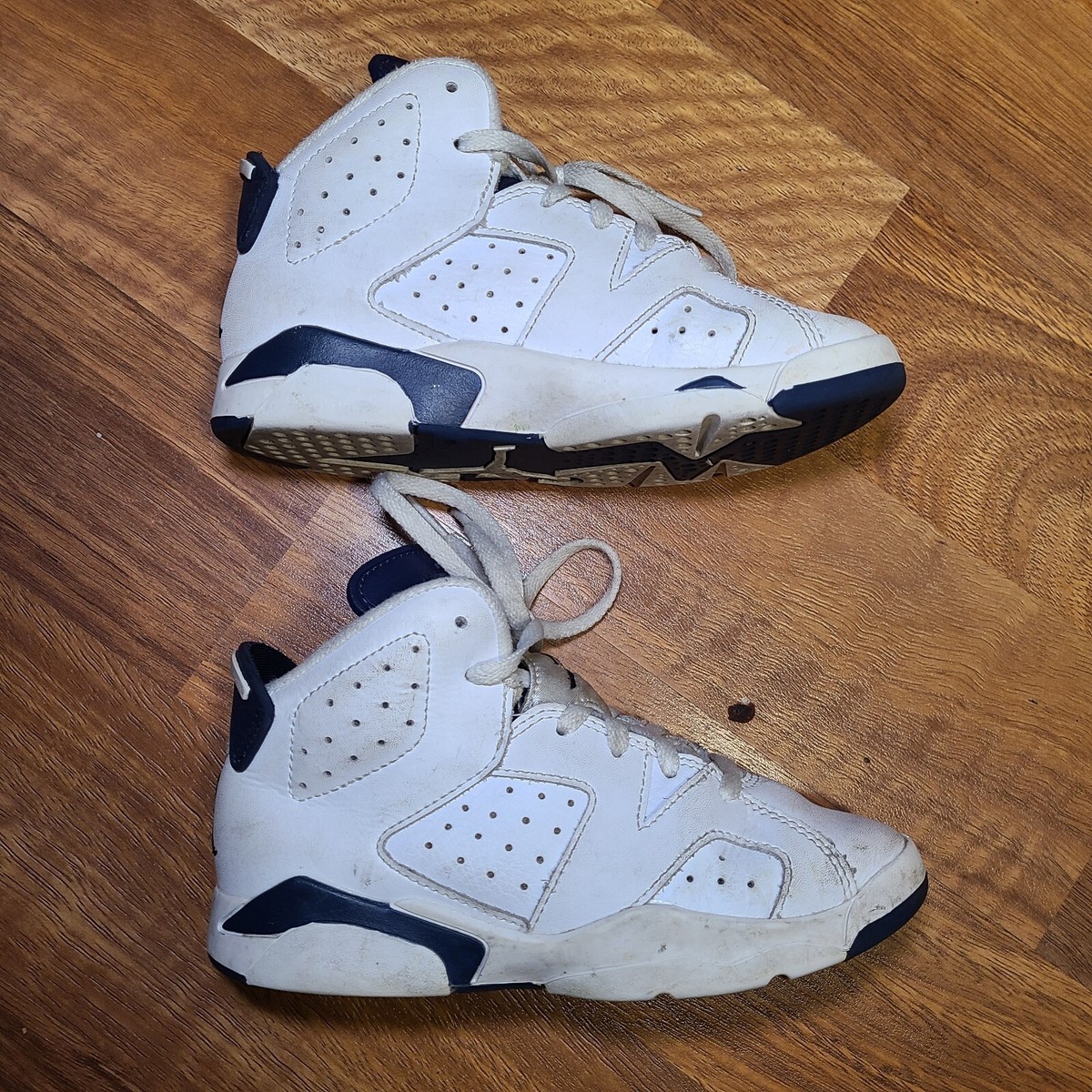 Air Jordan 6 Retro (PS) Kids Size 12.5C White with Midnight  display picture 2