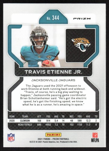 2021 Panini Prizm Orange Disco Rookie #344 Travis Etienne Jacksonville Jaguars - Picture 2 of 2