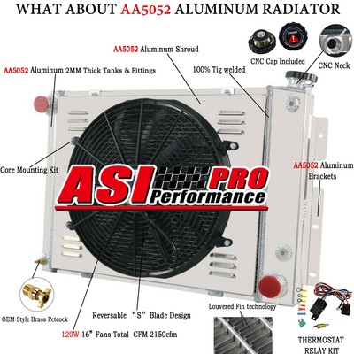 3-ROW RADIATOR SHROUD FAN FOR 67 68 69 CHEVROLET CAMARO/PONTIAC FIREBIRD T/A#337