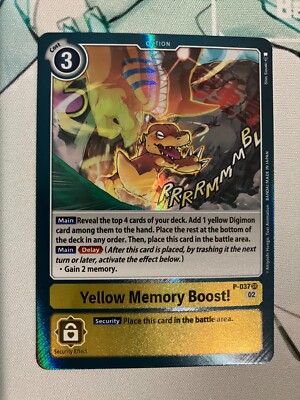 Yellow Memory Boost! P-037 SR Digimon CCG | Resurgence Booster NM