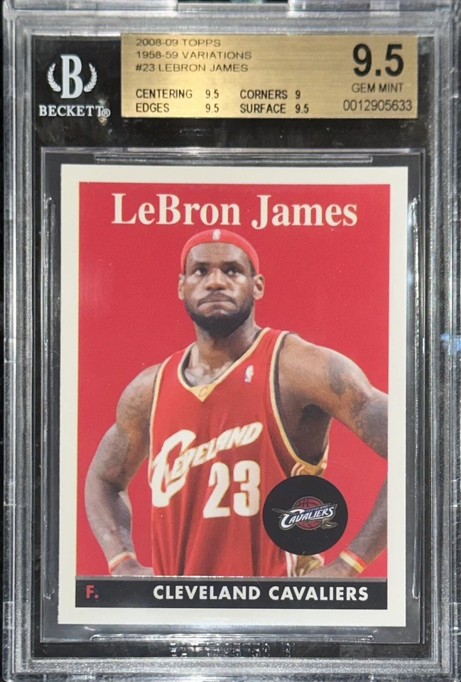 Pop 1 de 2!💎2008-09 LeBron James TOPPS RETRO 1958-59 VARIACIONES #23 BGS GEMA 9,5 Foto 2 de 4