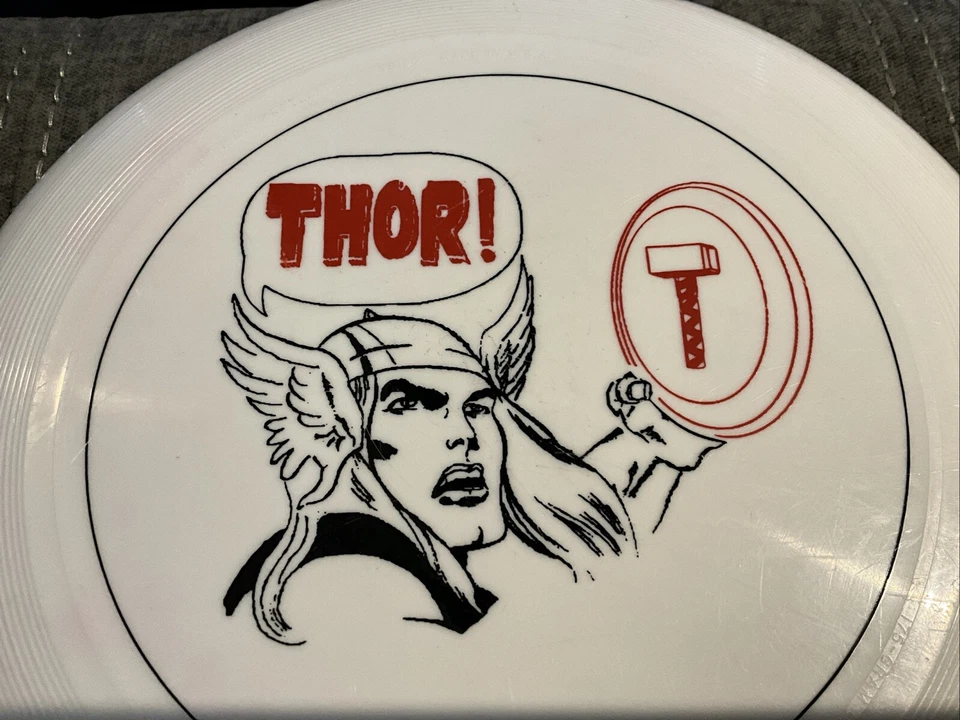 Disco volador vintage Thor Discraft Marvel raro difícil de encontrar Foto 2 de 4
