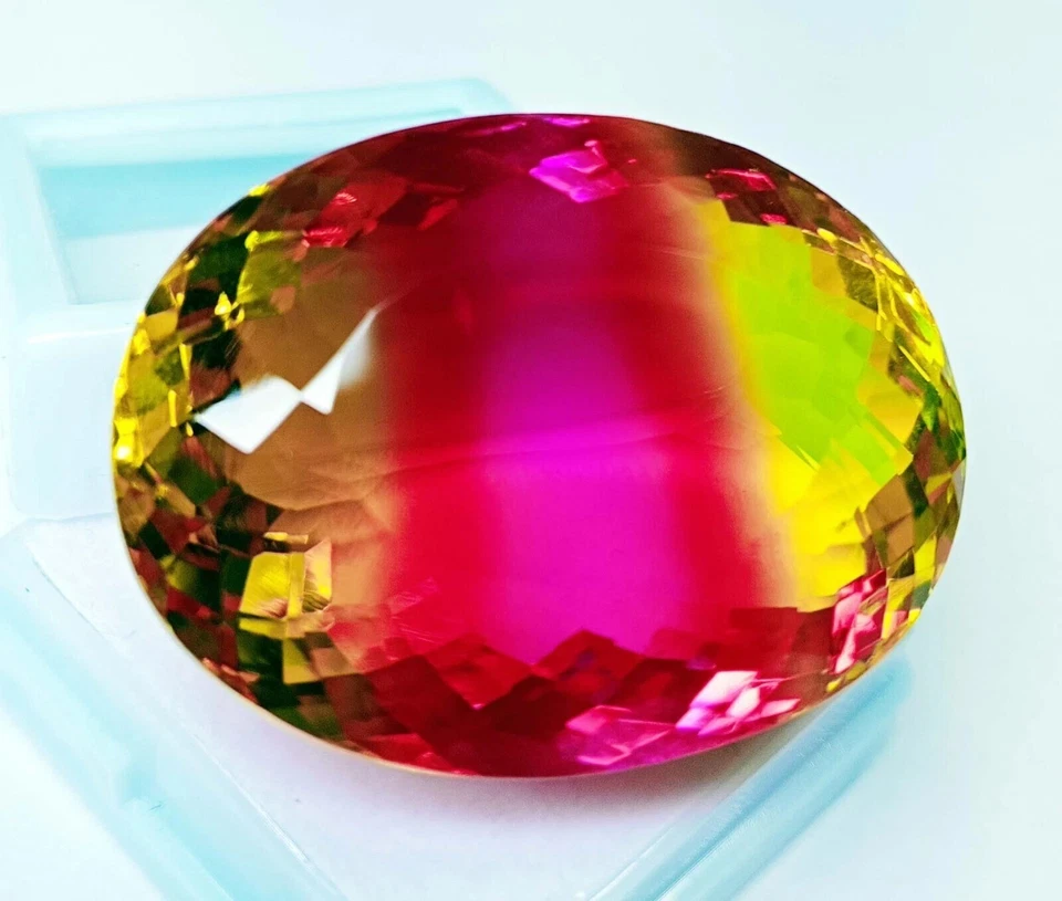 Bi-Colour Tourmaline Oval Cut 83+ Ct EGL Certified Natural Loose Gemstone - Image 2 of 4