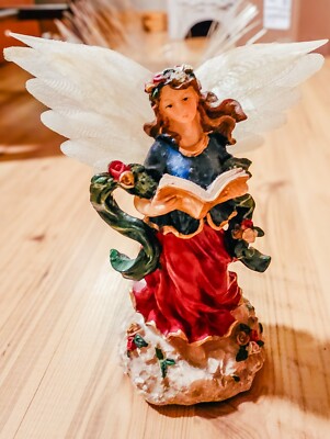 Treasures Collectable Fiber Optic Heavenly Angel Figurine w/ BOX Electric Wings