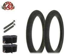 ALTALINE Bicycle TIRES 18"x1.95" Black Full Micro Slick (2) Tires, Tubes, Lever