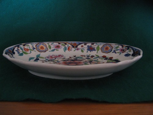 SPODES NEW STONE IMARI OVAL DISH INCISED CROSS WITHIN A CIRCLE STAMP - Picture 4 of 10