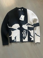 MENS BURBERRY NWT Equestrian Knight Design Knit Cardigan S Wool RARE EKD