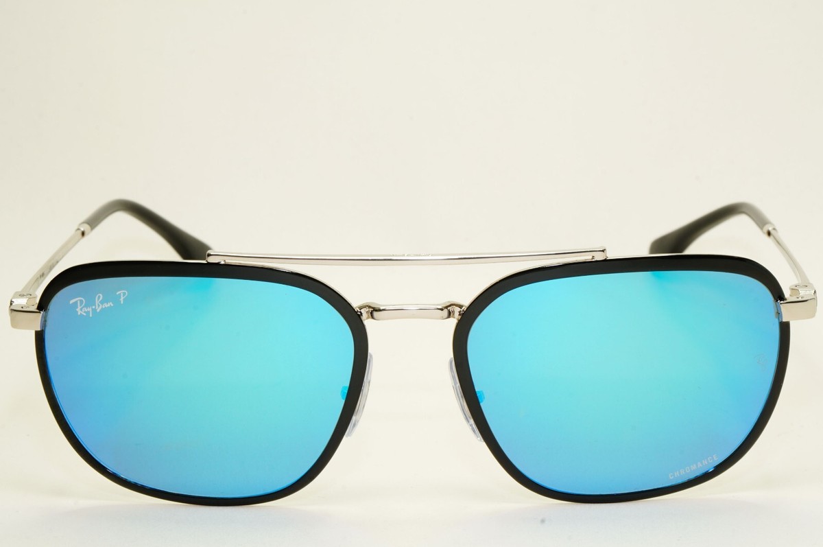 Ray-Ban Sunglasses Chromance Polarised Mirror Black Blue Silver RB