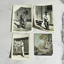 1950s US Soldier Kodak Photo Lot 4 Black and White Goofing Around In Uniform