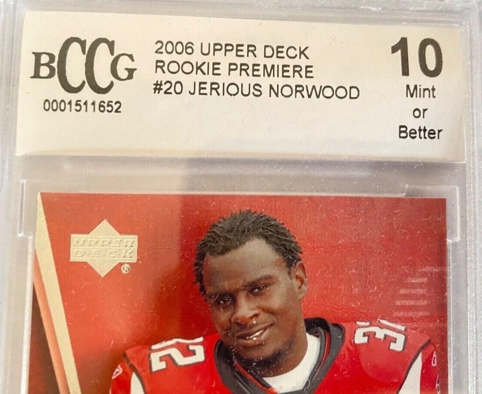 2006 Upper Deck Rookie Premiere Jerious Norwood Falcons Beckett BCCG 10 Gem Mint - Image 2 of 4