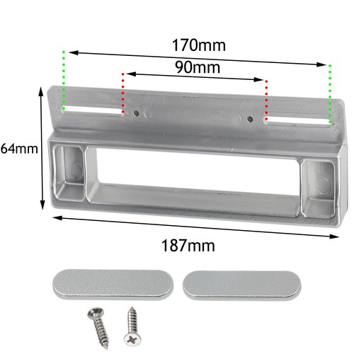 Servis Türgriff 170 mm grau silber Kühlschrank Kühlschrank Gefrierschrank verstellbar - Bild 2 von 6