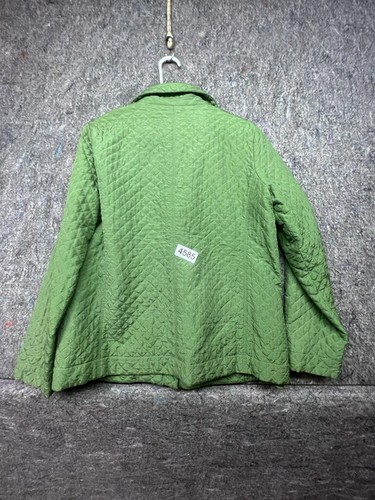 Eileen Fisher Blazer Button Front Silk Green Padded Size PL - Picture 2 of 9
